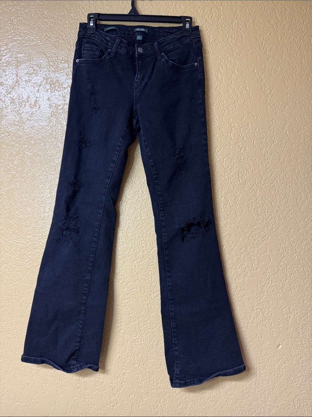wild fable Black Distressed Flare Jeans